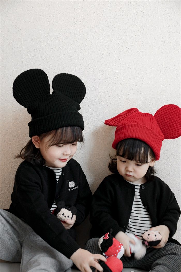 Mickey big Ear hat children warm knitting wool hat spring and autumn style baby hat thumbnail
