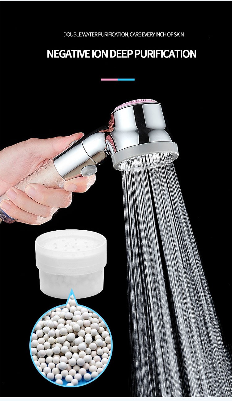 Shower head, pressurized nozzle, powerful water output, single-head household, one-button water stop, filtration and purification showerhead detail image 7