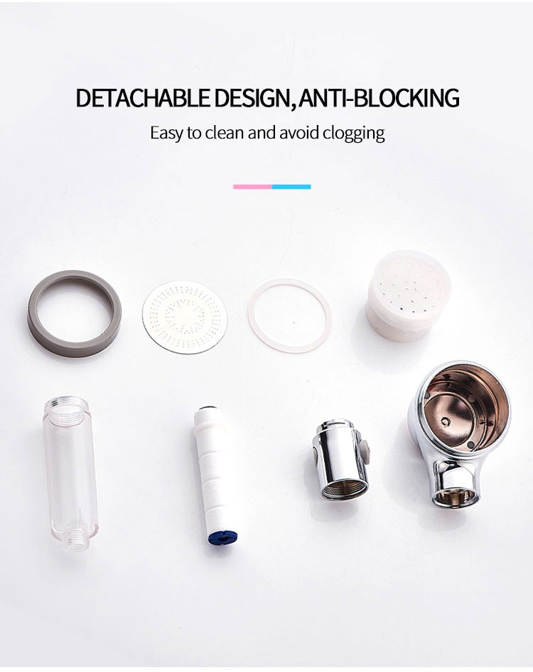 Shower head, pressurized nozzle, powerful water output, single-head household, one-button water stop, filtration and purification showerhead detail image 2