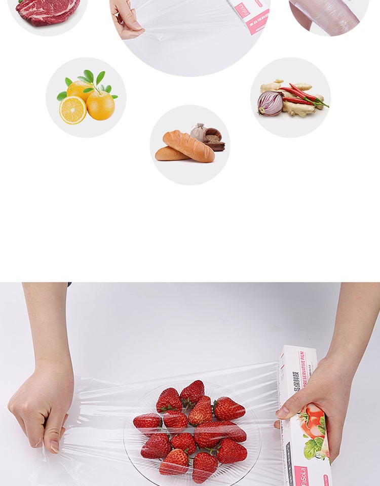 安全快捷保鲜膜厨房食物一次性家用收纳切割盒保鲜膜（大号）详情图10