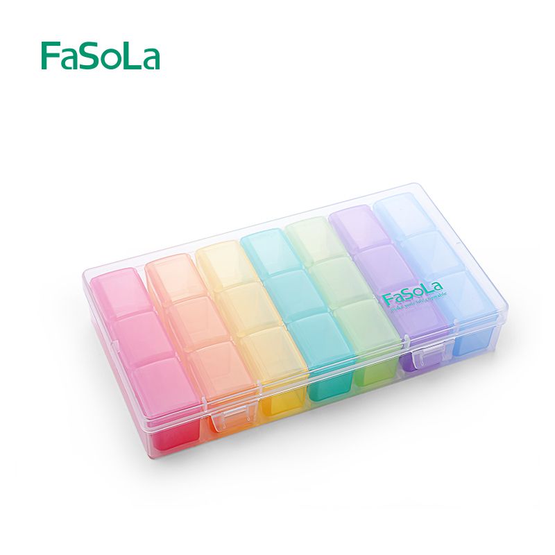 Portable one-week dispensing medicine box, portable storage, dispensing mini box Item Picture