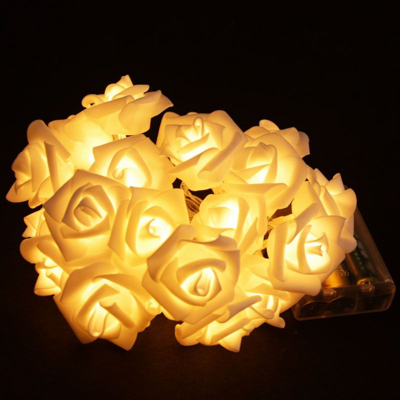 Valentine's Day decorative color lights: 3-meter 20-lamp rose battery light string details Picture