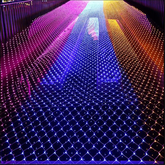 3* 2-meter LED net light, fishing net light, LED light festival decorative light, rainproof starry sky light string, Christmas colorful light net light detail image 2