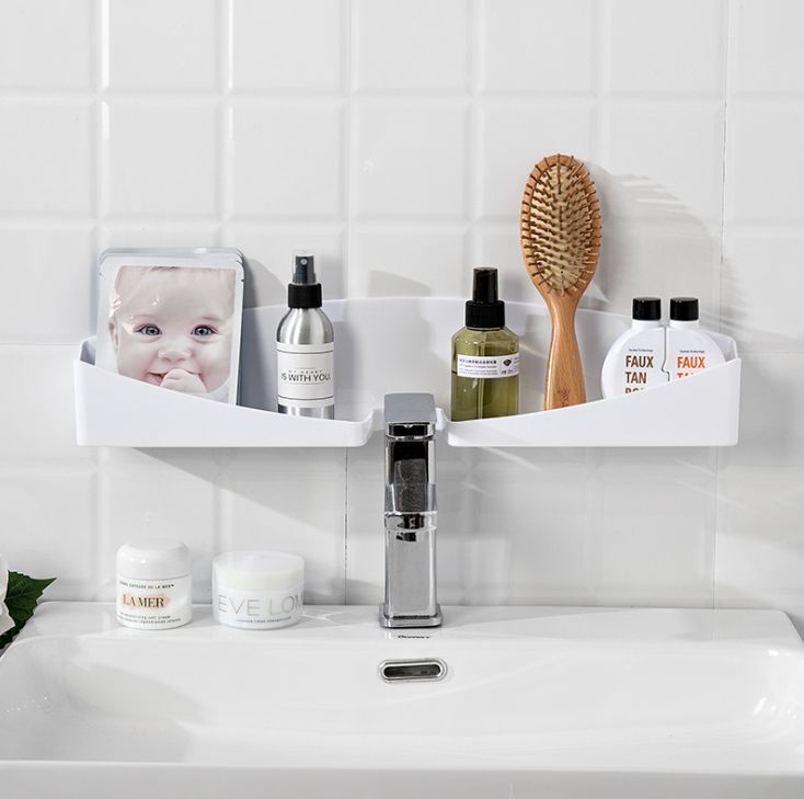 Creative bathroom faucet storage shelf Kitchen and bathroom plastic storage shelf punch-free U-shaped storage shelf