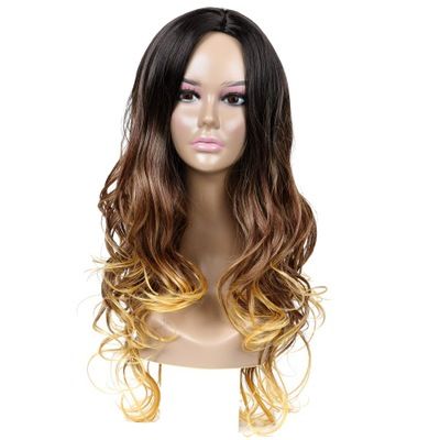 New European and American wig for women with gradient synthetic fiber headwear Specification image