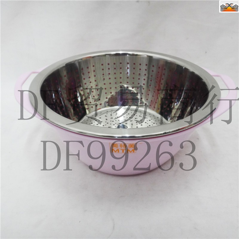 DF99263    沥水篮 彩色多用密孔沥水盆桶双耳淘洗米筛水果蔬沥控水篮盆   DF  TRADING HOUSE详情图11