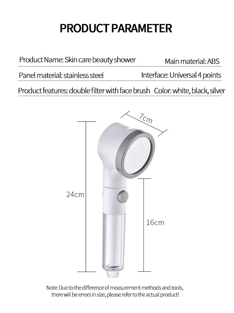 Shower head, pressurized nozzle, powerful water output, single-head household, one-button water stop, filtration and purification showerhead detail image 10
