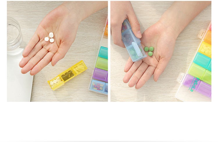 Portable one-week dispensing medicine box, portable storage, dispensing mini box detail image 13