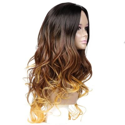 New European and American wig for women with gradient synthetic fiber headwear details Picture