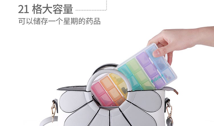 Portable one-week dispensing medicine box, portable storage, dispensing mini box detail image 4