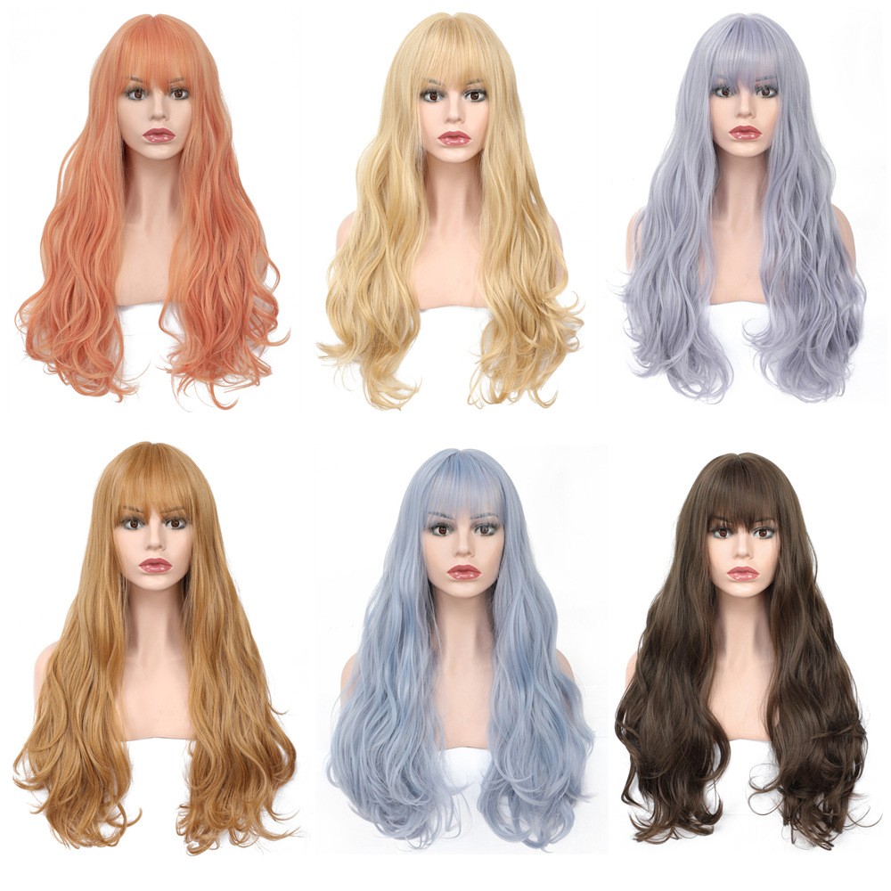 New wavy synthetic fiber headgear for long hair in Europe and America is in stock detail image 8