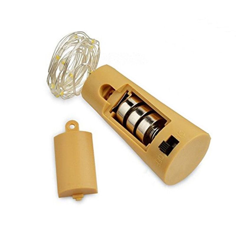 Bar dance party decoration, red wine bottle light string, button battery bottle stopper light string details Picture