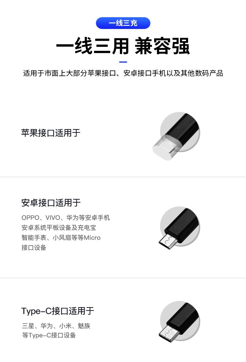 厂家直销一拖三伸缩数据线手机充电线实用礼品小礼品支持定制LOGO详情图5