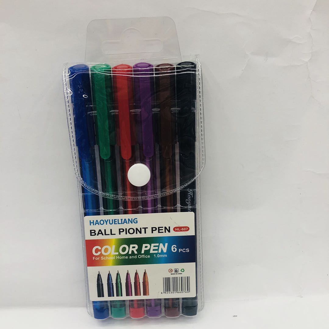 Color BALL POINT PEN 6 colors 8 colors 10 colors 12 colors 607 HAOYUELIANG BALL POINT PEN Application Scenario