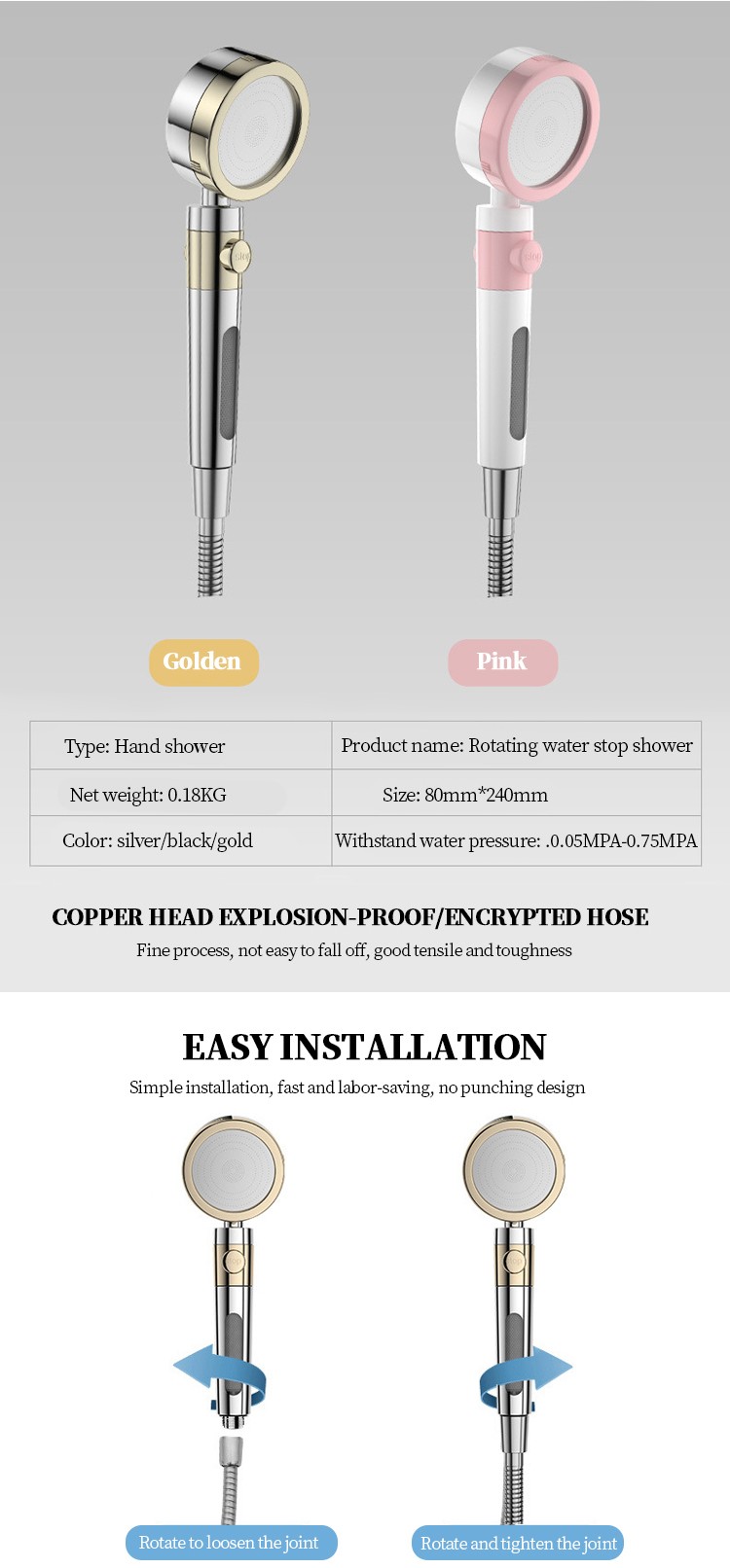 增压淋浴美肤花洒喷头淋雨花洒高压过滤洗澡沐浴淋浴头莲蓬头详情图10