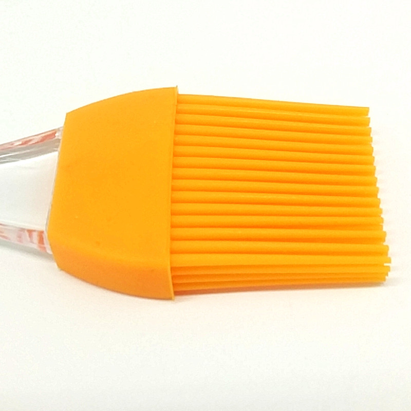 耐高温面包硅胶涂油刷 硅胶烧烤刷定制透明柄特大号烧烤油刷白底实物图