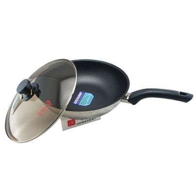 Kitchen code: Korean imported stainless steel non-stick wok, 28cm