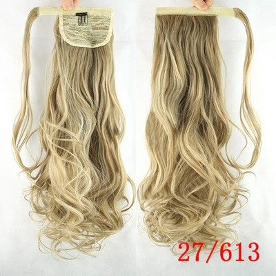 Velcro ponytail curly hair, ponytail synthetic fiber hair extension detail image 3