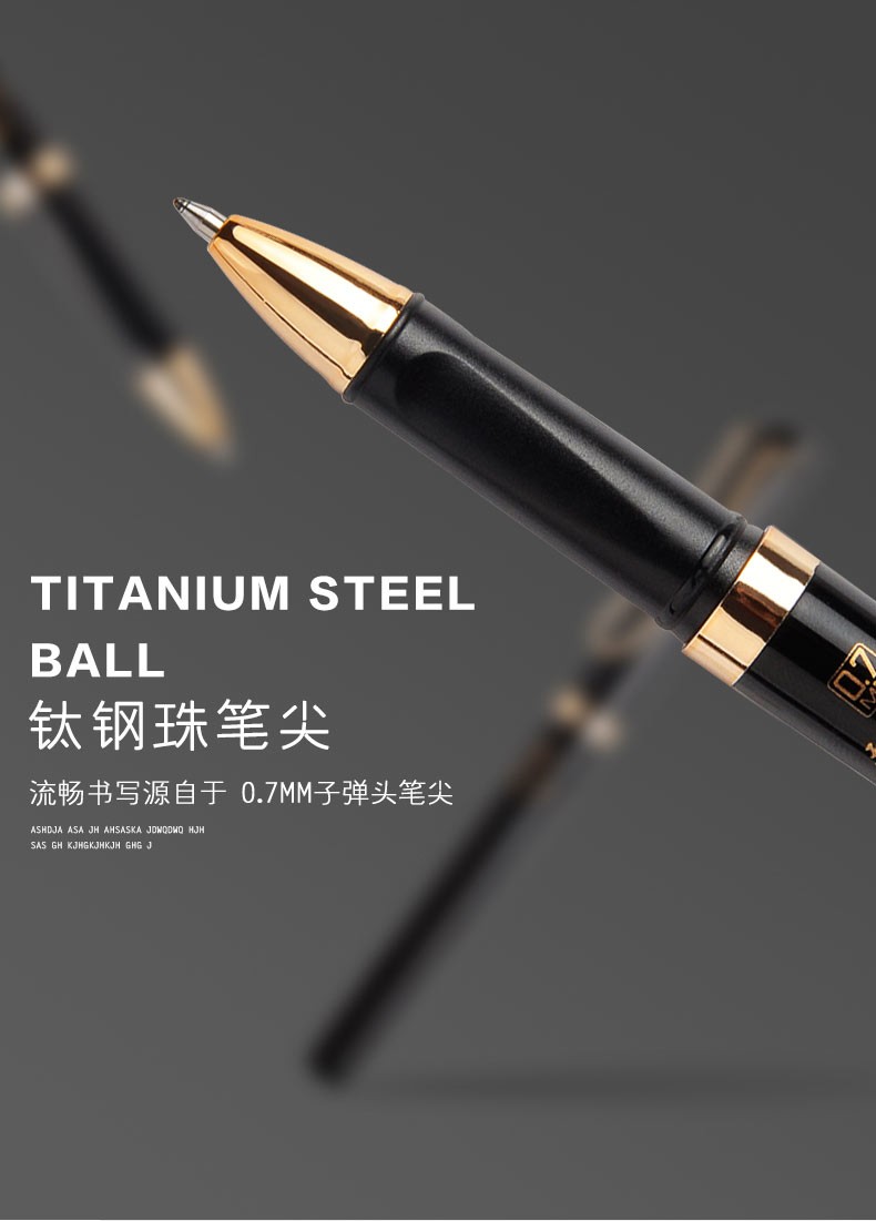 5000 Years W-387 Gold electroplated pen clip large-capacity frosted pen with a signature pen of 0.7mm detail image 3