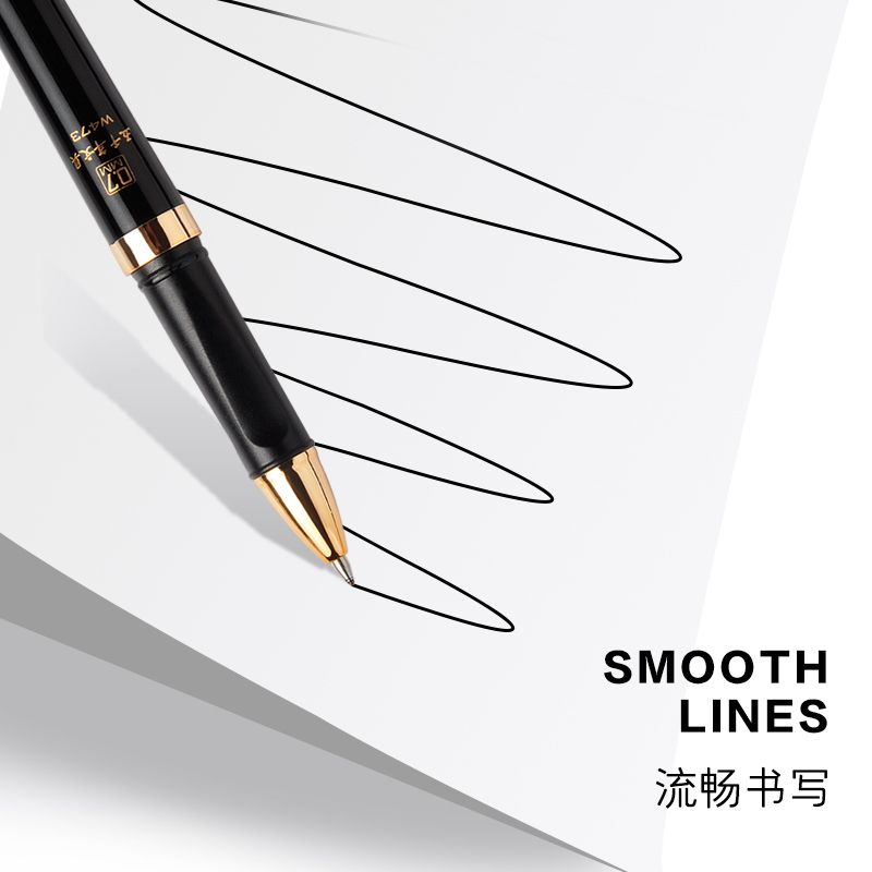 5000 Years W-387 Gold electroplated pen clip large-capacity frosted pen with a signature pen of 0.7mm details Picture