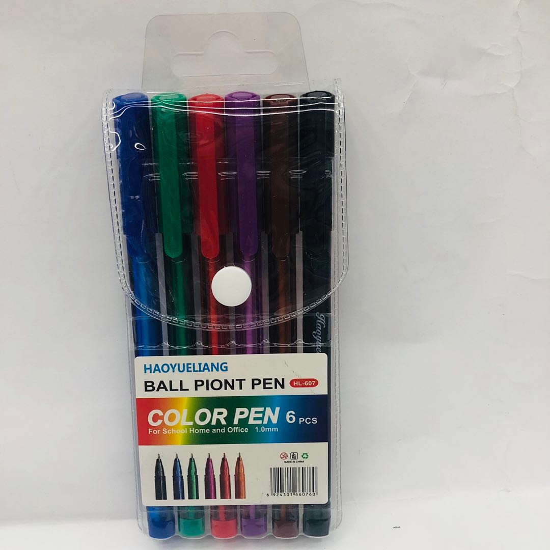 Color BALL POINT PEN 6 colors 8 colors 10 colors 12 colors 607 HAOYUELIANG BALL POINT PEN Application Scenario