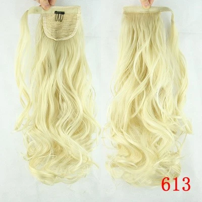 Velcro ponytail curly hair, ponytail synthetic fiber hair extension detail image 2