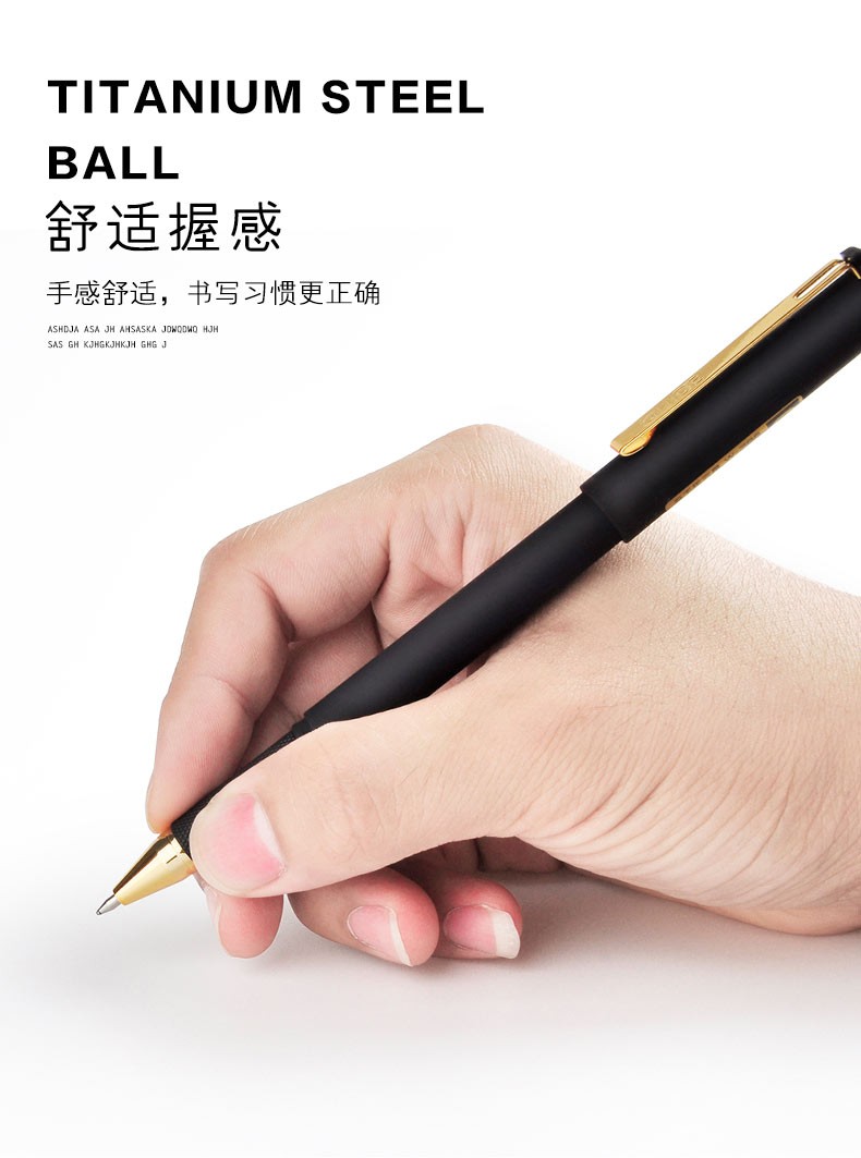 5000 Years W-387 Gold electroplated pen clip large-capacity frosted pen with a signature pen of 0.7mm detail image 5