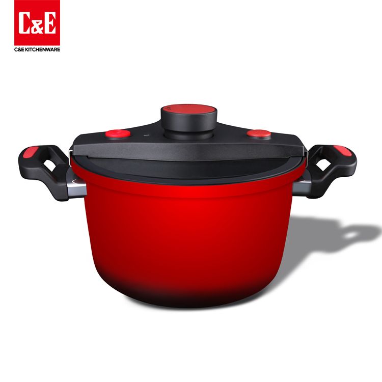 Chuangyi kitchen utensils and appliances new micro-pressure pot explosion-proof pressure non-stick household soup saucepan rotary switch