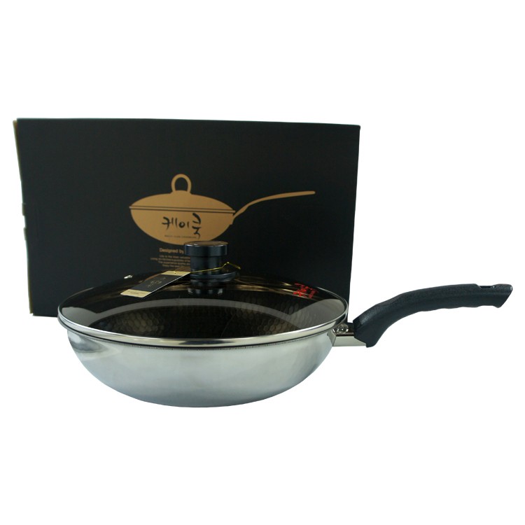 Kitchen code: Korean imported stainless steel non-stick wok, 28cm detail image 4
