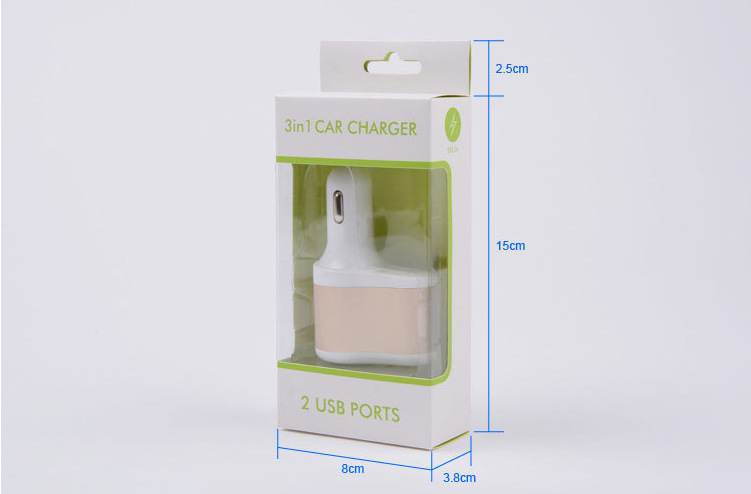 多功能车充5V3.1A车充双USB点烟器车载充电器一拖二细节图