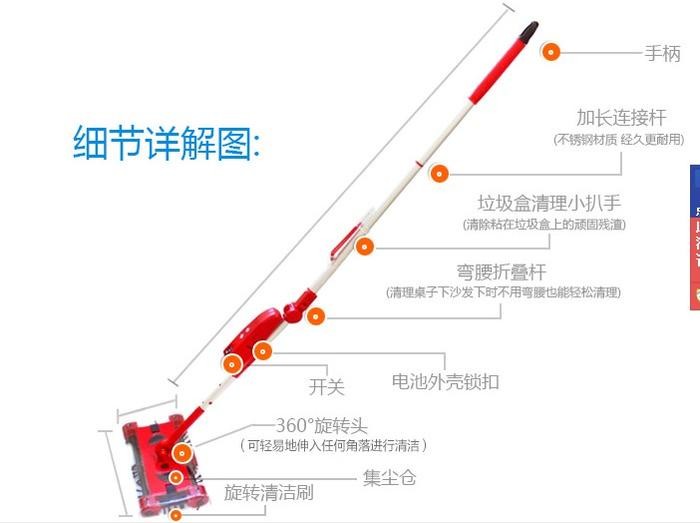  厂家直销  红旋风黑旋风无线电动扫地机 充电式便携吸尘器 可定制详情图1