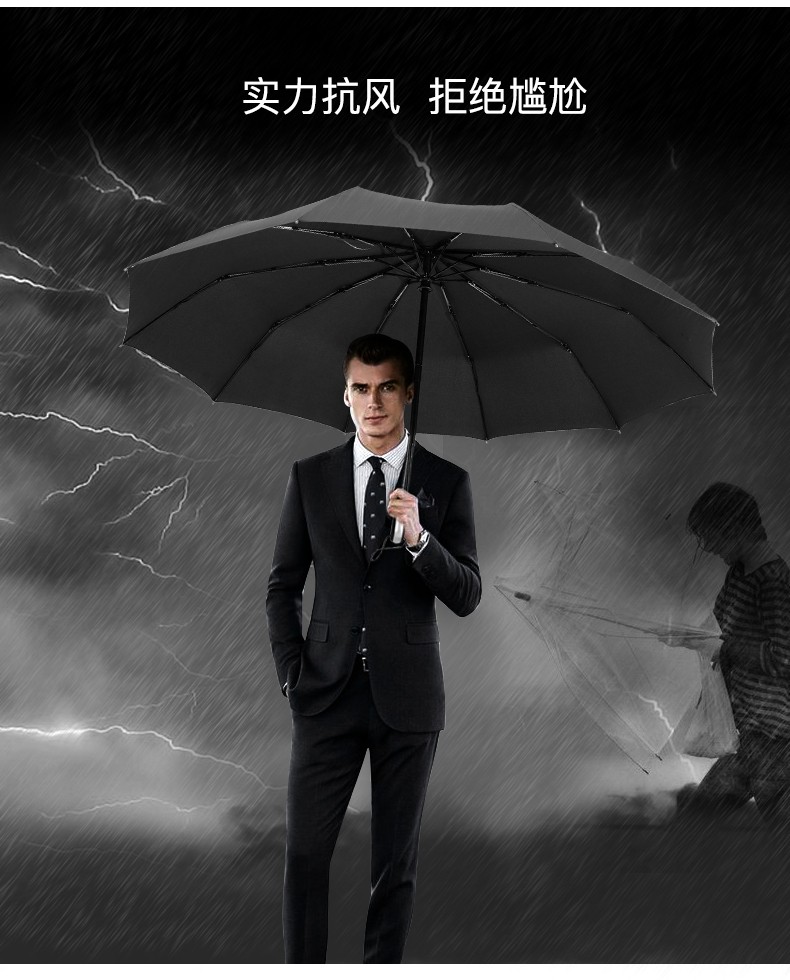 Red Leaf Umbrella Men's Full Automatic Umbrella Student Folding Double Large Advertising Umbrella Can Be Customized details Picture