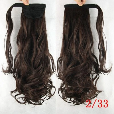 Velcro ponytail curly hair, ponytail synthetic fiber hair extension detail image 4