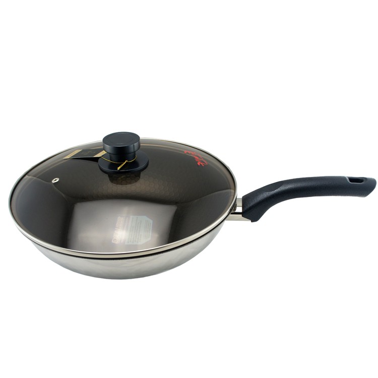 Kitchen code: Korean imported stainless steel non-stick wok, 28cm detail image 3