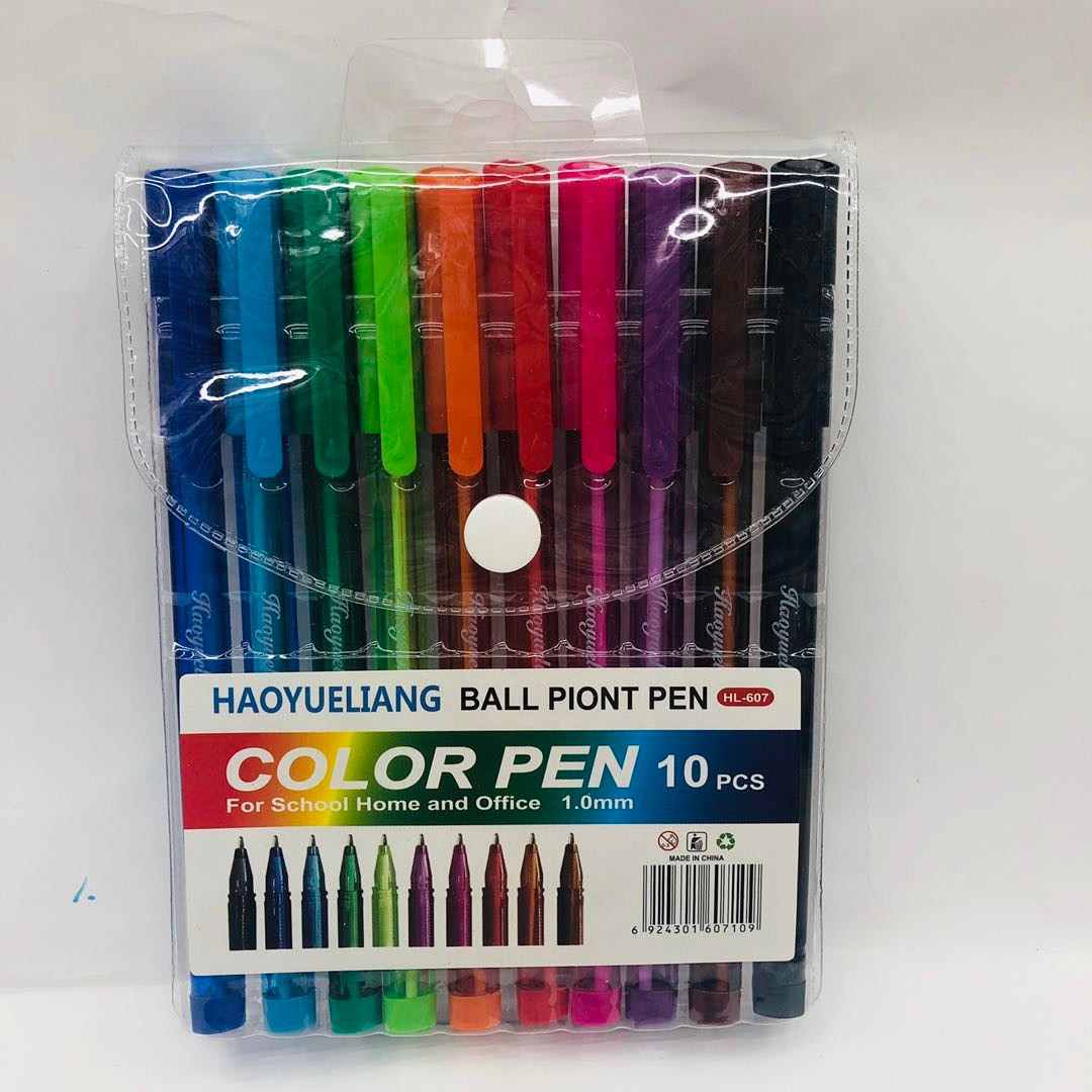 Color BALL POINT PEN 6 colors 8 colors 10 colors 12 colors 607 HAOYUELIANG BALL POINT PEN details Picture