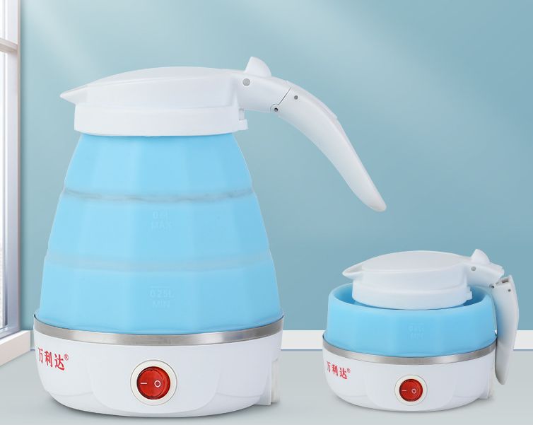 Folding water kettle, silicone travel electric kettle, outdoor mini automatic power-off portable water kettle