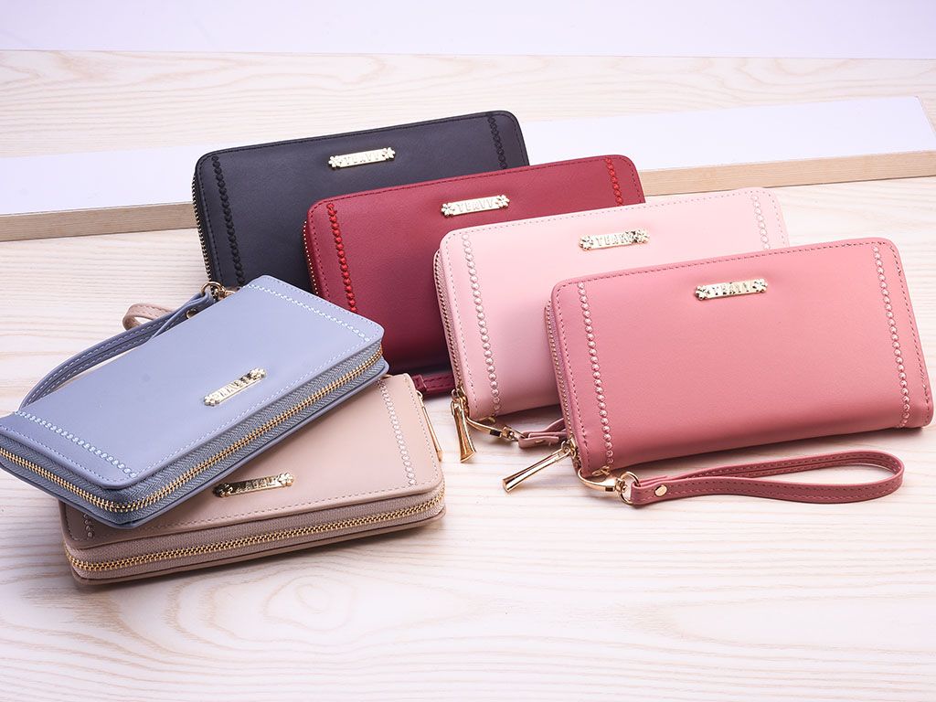 New ladies long wallet fashion atmosphere elegant hardware large capacity single zipper has portable manufacturers direct sale Specification drawing