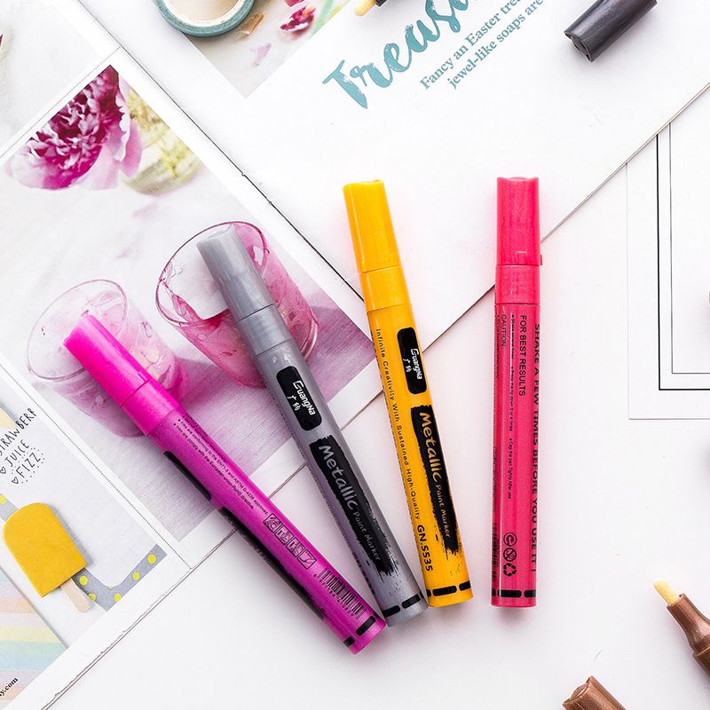Guangna Water-based marker Pen S535 Album DIY Super Cool Black Card Doodle Pen 12-color drawing pen