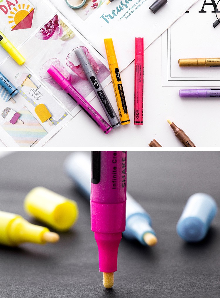 Guangna Water-based marker Pen S535 Album DIY Super Cool Black Card Doodle Pen 12-color drawing pen pic 3