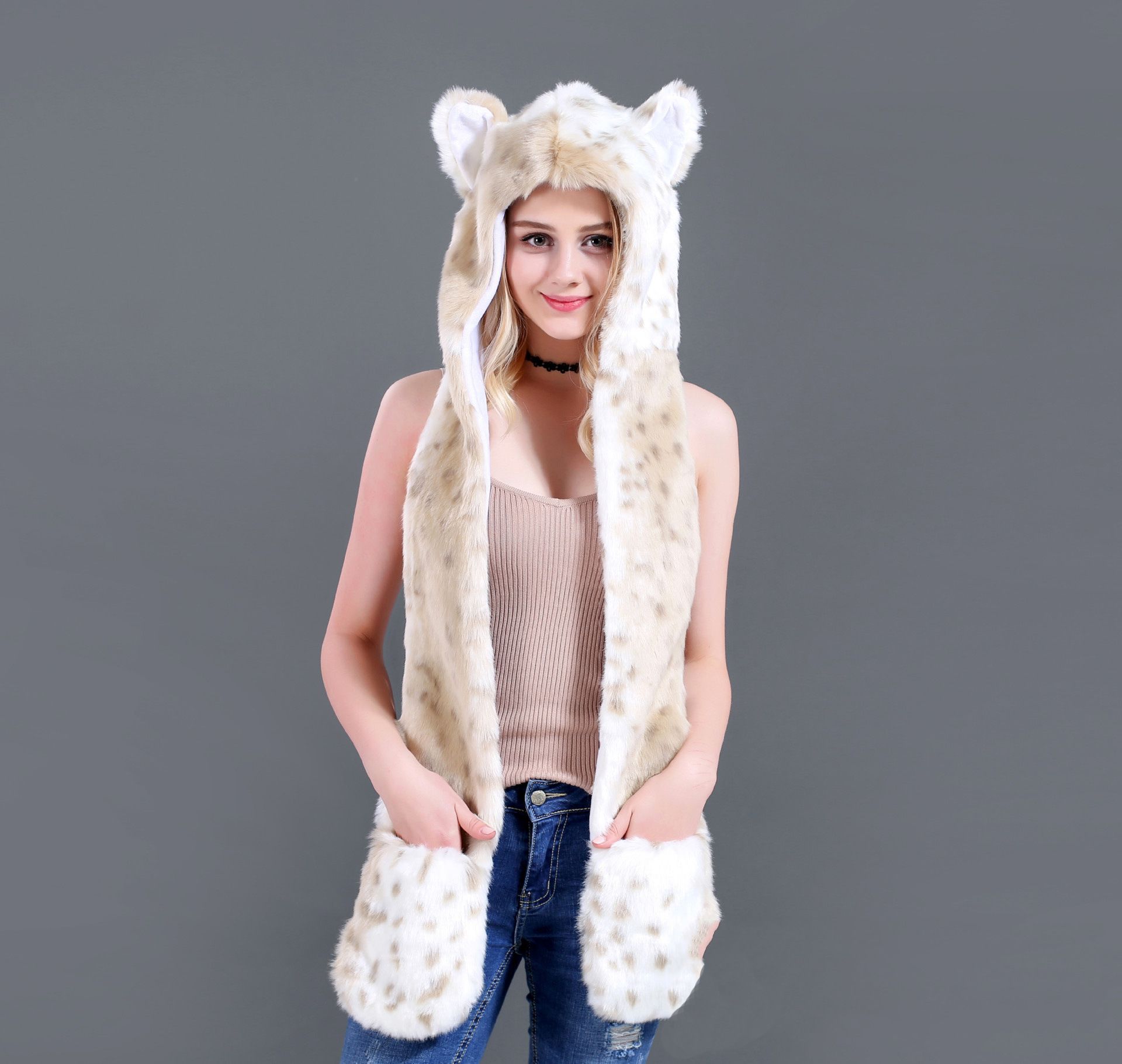 简约围巾/围巾帽子/动物帽子产品图