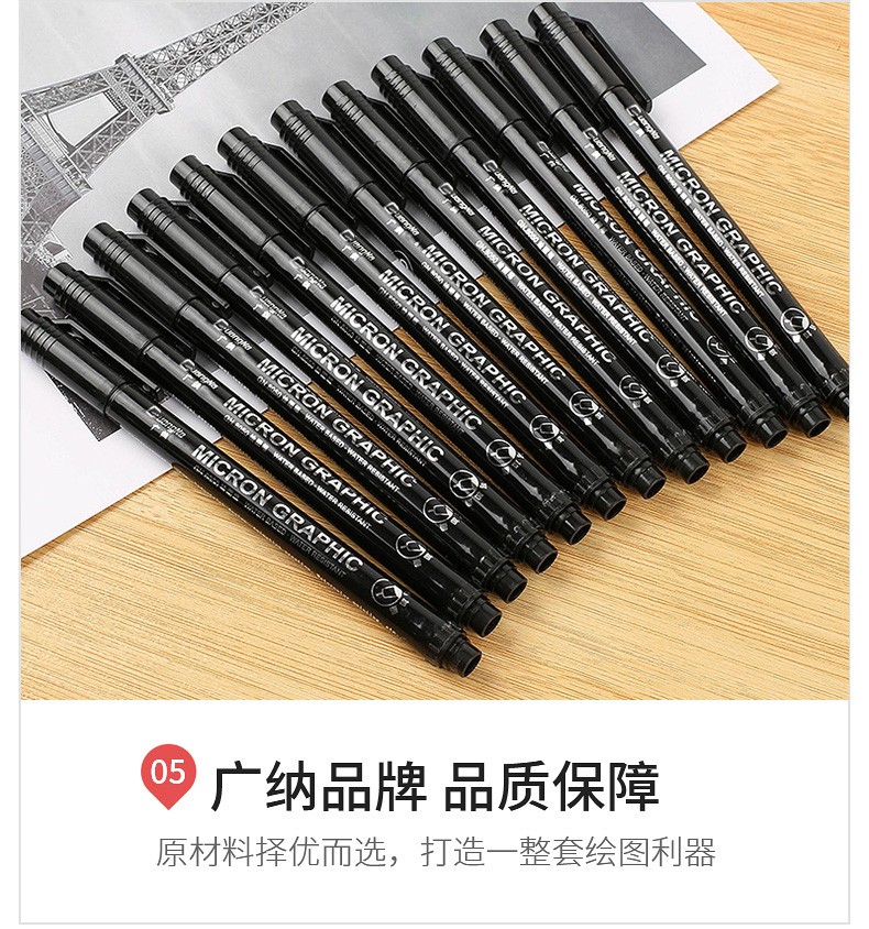 A set of 8050-12 needle tube drawing, outlining, comic, student design, office signature and writing pens pic 16