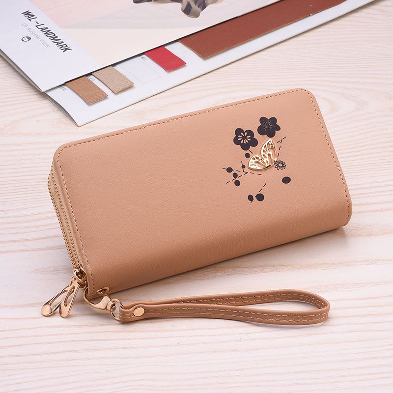 New lady purse appearance fashion butterfly hardware large capacity multi - slot mobile phone long double zipper wallet manufacturer direct sale details Picture
