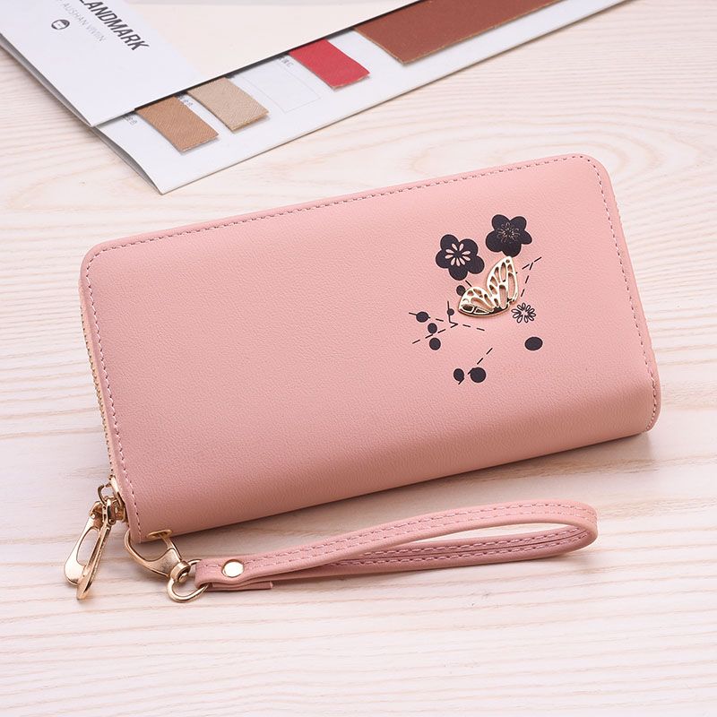 New lady purse appearance fashion butterfly hardware large capacity multi - slot mobile phone long double zipper wallet manufacturer direct sale full figure