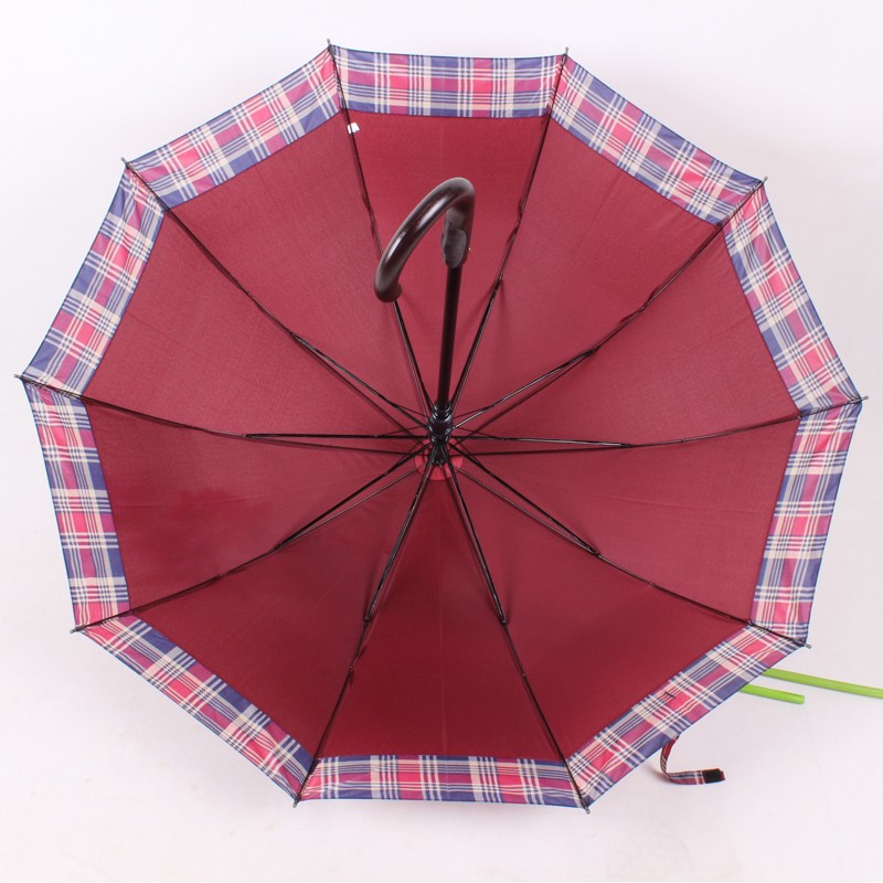 The checkered edge umbrella, the large-sized automatic long-handled umbrella, the best-selling export product, the universal straight-handled umbrella for women detail image 7