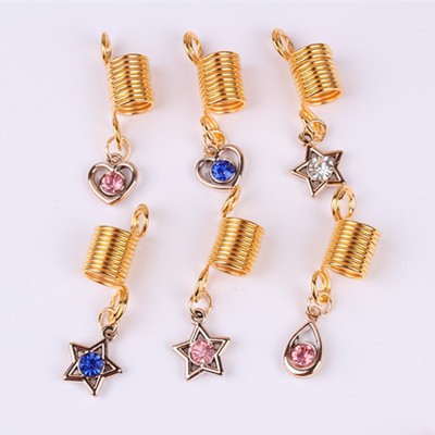 Wig accessories, hair extension rings, hair extension buckles, black dreadlocks, reggae decorative spring buckles detail image 2