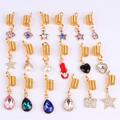 Wig accessories, hair extension rings, hair extension buckles, black dreadlocks, reggae decorative spring buckles detail image 3