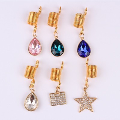 Wig accessories, hair extension rings, hair extension buckles, black dreadlocks, reggae decorative spring buckles detail image 4