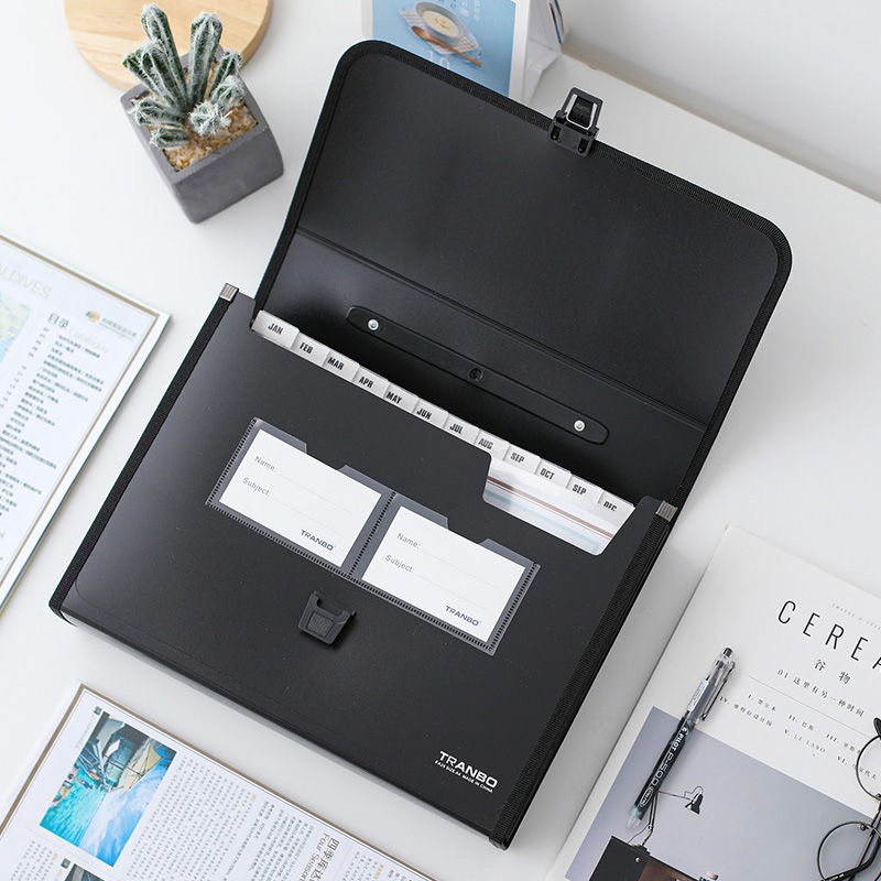 全标TRANBO大容量26格手提多层风琴包文件袋学生试卷收纳袋详情图3