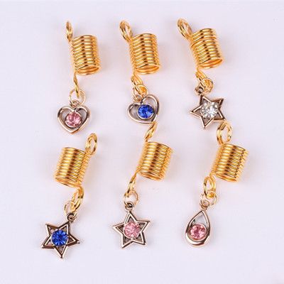 Wig accessories, hair extension rings, hair extension buckles, black dreadlocks, reggae decorative spring buckles details Picture