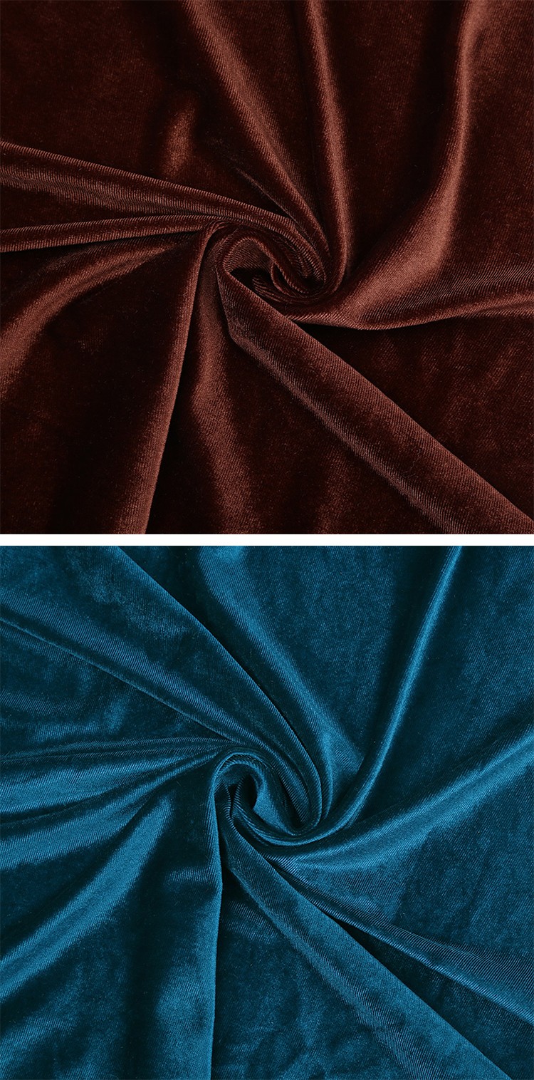 Direct sales from the manufacturer of encrypted Korean velvet, golden velvet fabric, warp knitted full polyester stretch fabric detail image 8